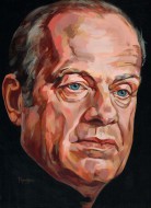 'Kelsey 'Frasier' Grammer', € 695,- (40x30 cm, acryl op paneel) Kelsey Grammer, 40x30, 2013, acryl op paneel