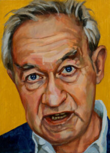 Simon Schama, portret drieluik links